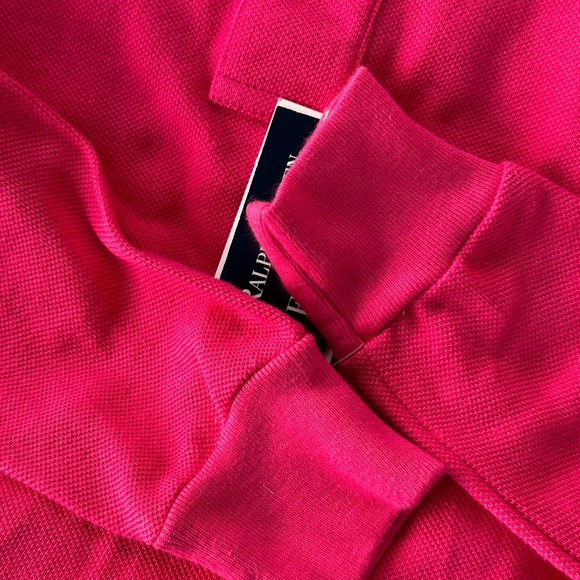 POLO Ralph Lauren NWT Boys Long Sleeve Fuchsia Cotton Pique Knit Shirt - Size 5 - Picture 6 of 9